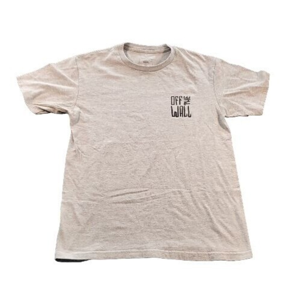Vans Off The Wall T Shirt Mens Small Gray Double Sided Graphic Skate Rockabilly